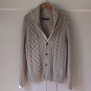 Mens Beige Cardigan Knitwear - size large
